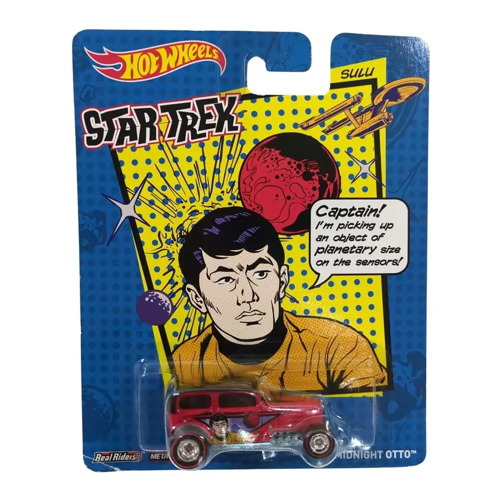 Hot Wheels Pop Culture Star Trek Mr Sulu Midnight Otto Redline Real Rider 2013